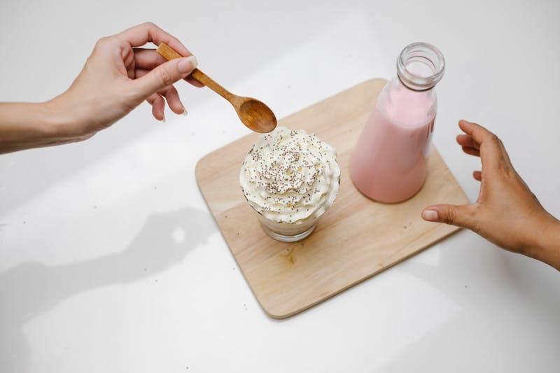 Creamy milkshake to cool down after eating spicy food